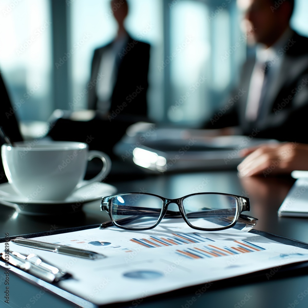 Aufkleber analyzing business performance through data visualization in a collaborative meeting environment