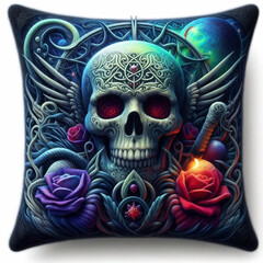 Gothic Pillow Design Sketch. Mockup