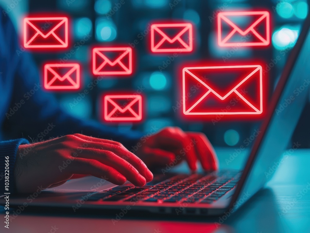 Poster exploring digital communication the impact of email in modern business practices and personal intera