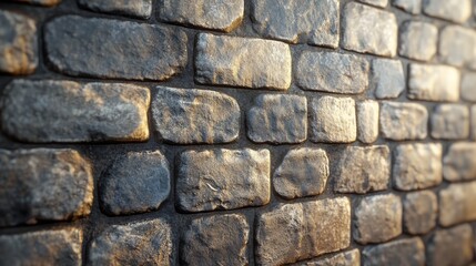 Obraz premium The seamless and spliceable stone brick wall features a natural and textured design, exuding rural charm and enhancing aesthetics with its earthy tones and rough surface.