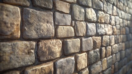 Obraz premium The seamless and spliceable stone brick wall features a natural and textured design, exuding rural charm and enhancing aesthetics with its earthy tones and rough surface.