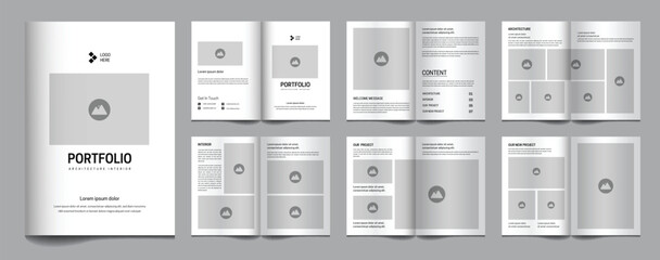 Architecture and interior portfolio minimalist template design