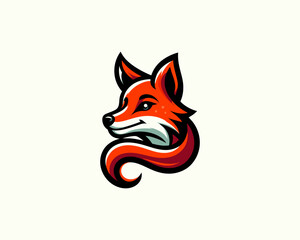 Colorful cartoon fox logo design vector illustration