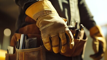 Protective gloves and safety eyewear for construction, offering high-durability materials to safeguard workers from sharp objects and flying particles in demanding work environments