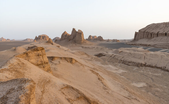 The Lut Desert or Dasht-e Lut. Located in Kerman and Sistan-Baluchestan provinces of Iran, the desert is included in the UNESCO World Heritage List and is the hottest place in the world