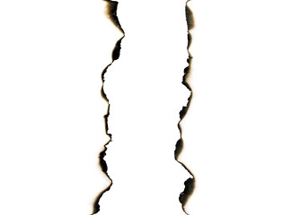 burnt paper on a transparent background
