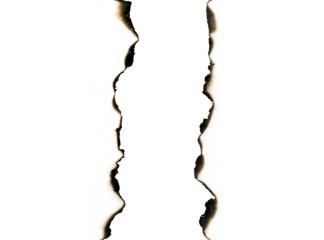 burnt paper on a transparent background