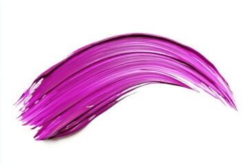 Fototapeta premium A vibrant purple paint stroke on a white background, showcasing texture and color for artistic or design purposes.