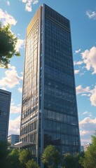 Fototapeta premium Office building exterior. This is AI generated, property release is not required.