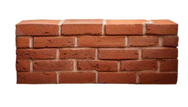Red brick wall, perfect for construction and architectural background. transparent background