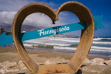 Love Fuengirola tourist photo and selfie opportunity on pier.