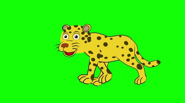 leopard cartoon isolated on white