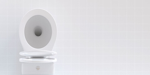 Top view of toilet bowl in the bathroom