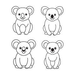 Obraz premium Koala Bear Vector Outline for Tattoos.
