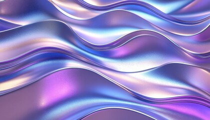 Fototapeta premium A smooth, wavy surface with iridescent colors, creating a dynamic and modern visual effect.