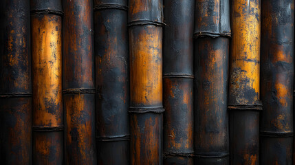 Fototapeta premium Intricate Bamboo Composite Texture Sheet with Forged Carbon Effects in Brownish Tones for Unique Background Designs