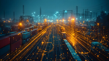 Obraz premium A Dynamic Logistics Background Highlighting Transport Vehicles and Supply Chain Vision for Your Mission Statement