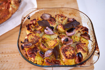 baked potatoes with garlic and herbs