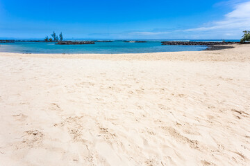 Plage de sable blanc, Pointe aux Biches, île Maurice 