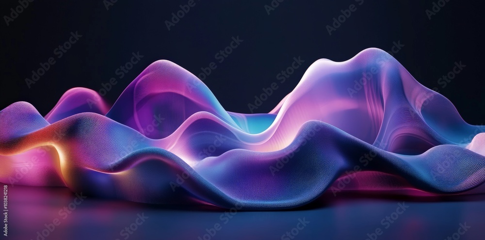 Aufkleber abstract wavy form with neon color gradient