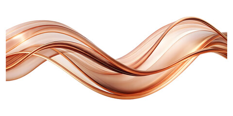 abstract rose gold wave curve lines designs on white background