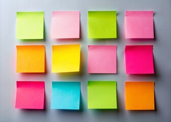 Minimalist Sticky Notes Memo Design, Colorful Paper Reminders, Office Organization, Creative Workspace, Note Taking, Simple Aesthetic, Productivity Tools, Stationery Essentials, Visual Communication