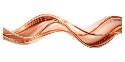 abstract rose gold wave curve lines designs on white background