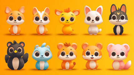 Obraz premium Playful Animal Characters