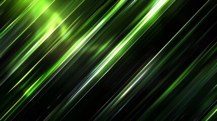 Dynamic green light streaks create an abstract background with a sense of motion and energy