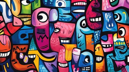 Obraz premium Graffiti art pattern wallpaper