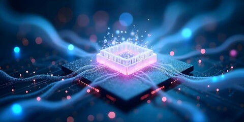 fiber optic tech centralized data background