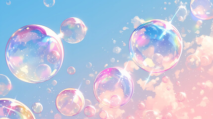 Bubbles underwater with bokeh effect. Pink background. AI generative

