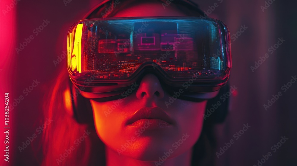 Poster world of virtual and augmented reality. generative ai