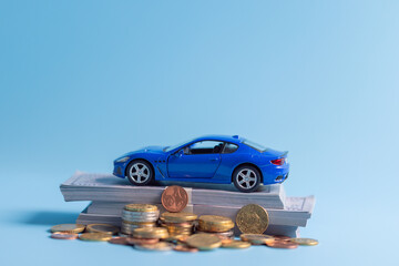 Today is economy, smart financial strategies like saving money and investing in reliable blue car...