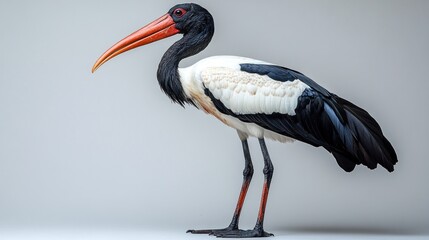 Black-necked stork with red beak © ROY