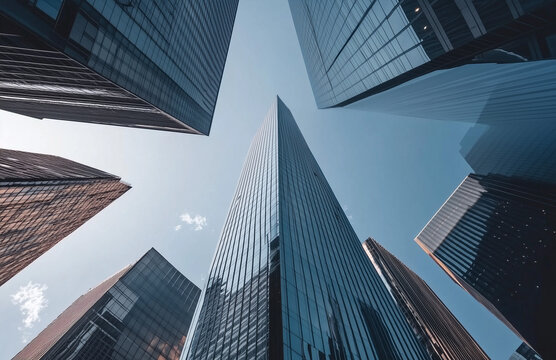 Fototapeta Business skyscrapers in the Financial District