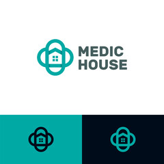 medical house logo vector
