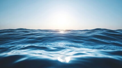 Fototapeta premium Golden hour majesty, sun's radiance illuminates the ocean's embrace 