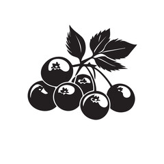 Blueberries In cartoon, hand-drawn flat style. image for social media, websites and UI. Isolated 2D vector design in logo, icon, sketch style, simple line vector, single color. AI Generative Art.