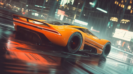 Obraz premium Sleek and Fast Supercar on the Open Road