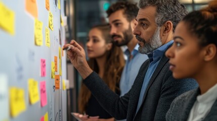 Teamwork and Brainstorming in a Modern Office