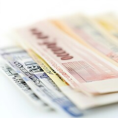 Banknotes on receipt, finance.