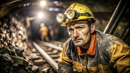 A Coal Miner Working in a Mine