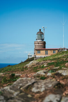 Kullen Lighthouse on a sunny day at Kullaberg Nature Reserve in Southern Sweden