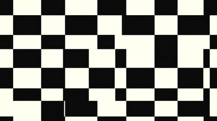 Fototapeta premium Abstract black and white checkered pattern.