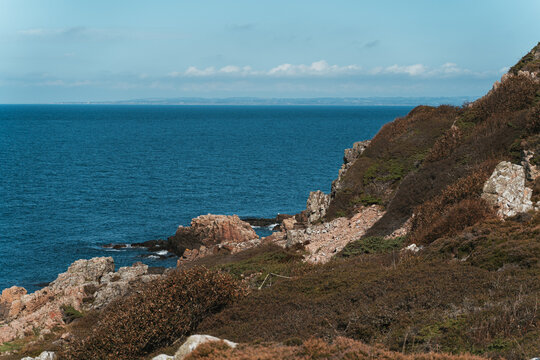 Kullen Lighthouse on a sunny day at Kullaberg Nature Reserve in Southern Sweden
