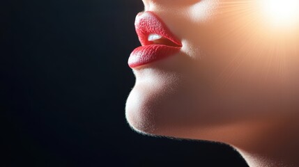 A close up of a person mouth while singing, highlighting the vibrations and resonance of the vocal cords.