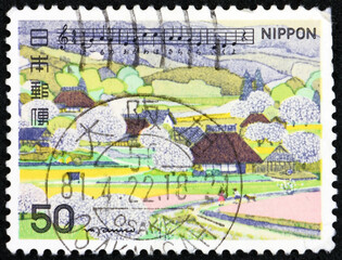 Postage stamp Japan 1980 Spring brook, Japanese song
