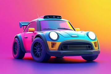 Fototapeta premium 3D Rally Car: Off Road Speed Machine Game Wallpaper Background