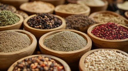 Vibrant Middle Eastern Spices in Rustic Bowls